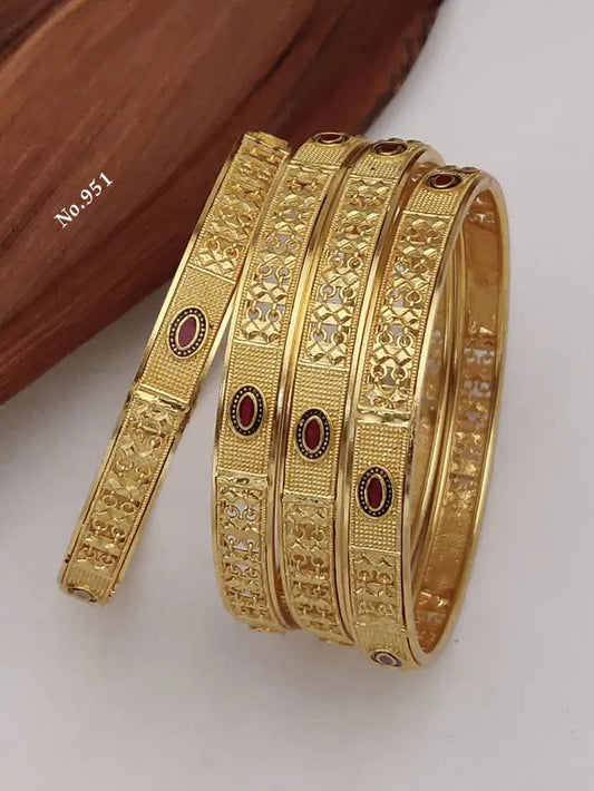 Stylish Meena Work Bangles set Pack 4 pis